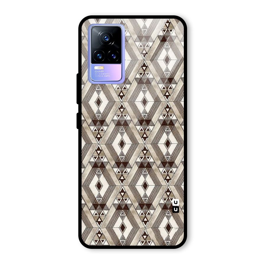 Brown Abstract Design Glass Back Case for Vivo Y73