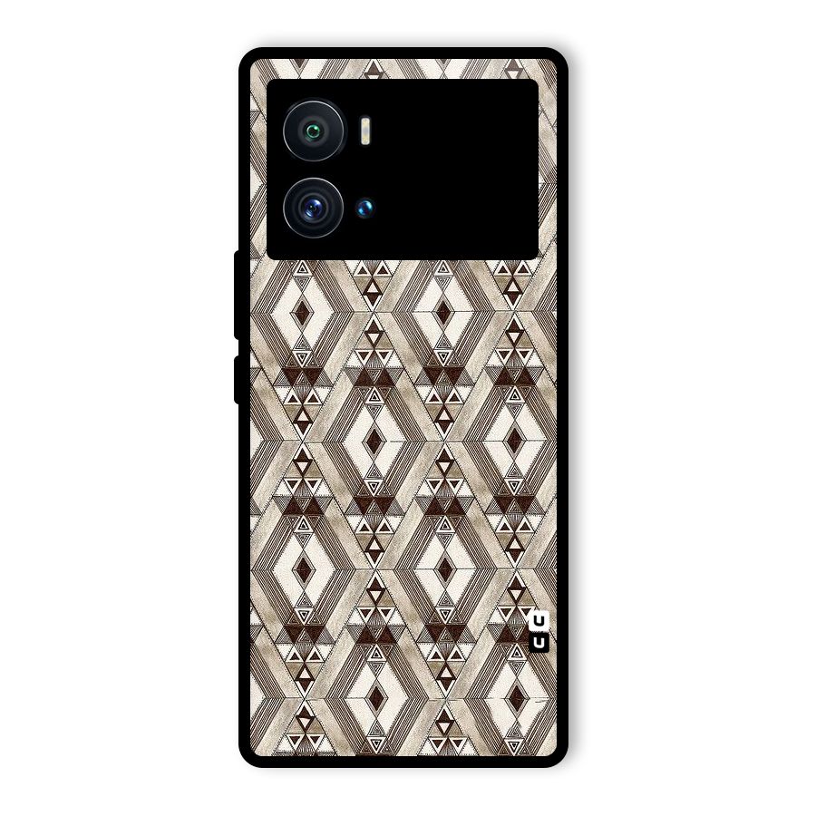 Brown Abstract Design Glass Back Case for Vivo iQOO 9 Pro