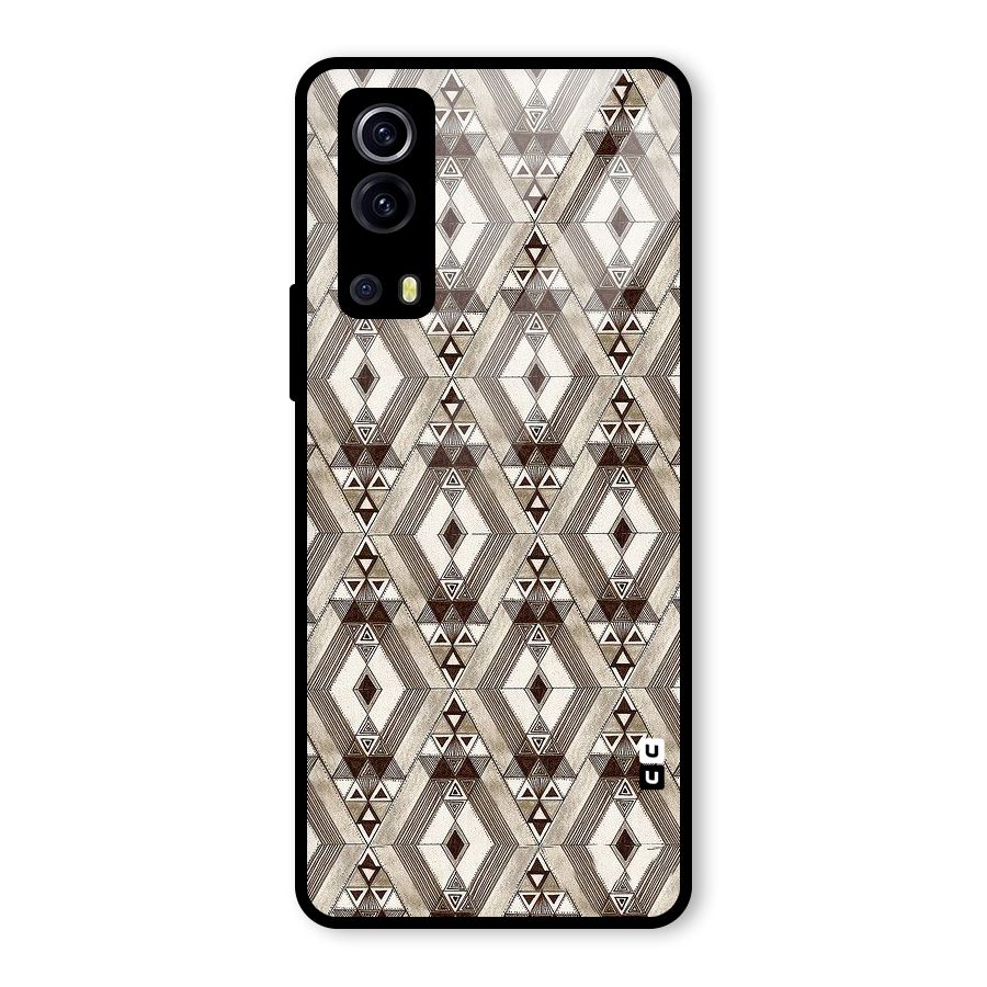 Brown Abstract Design Glass Back Case for Vivo iQOO Z3