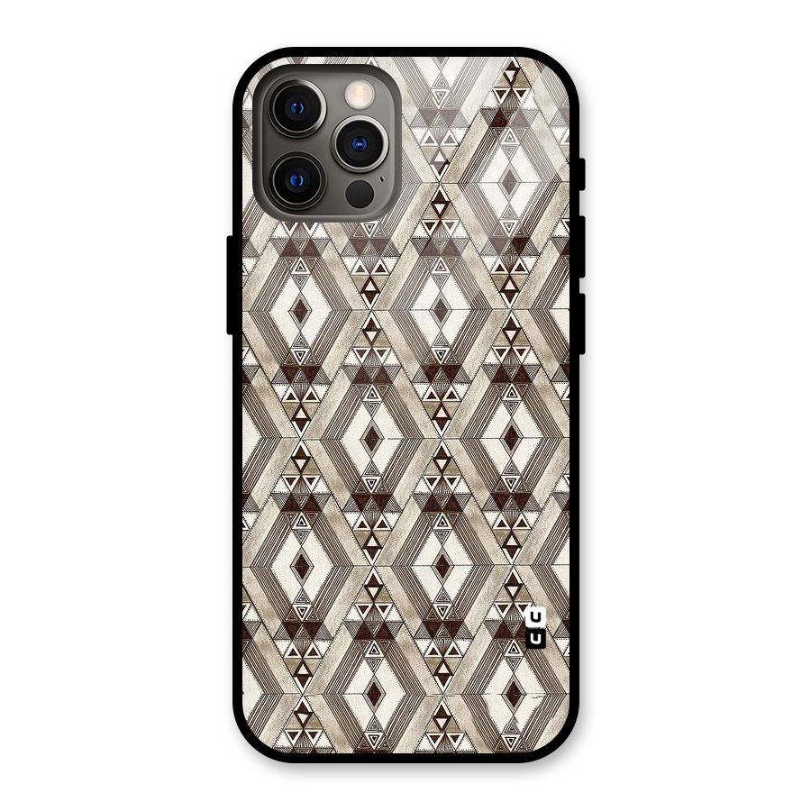 Brown Abstract Design Glass Back Case for iPhone 12 Pro