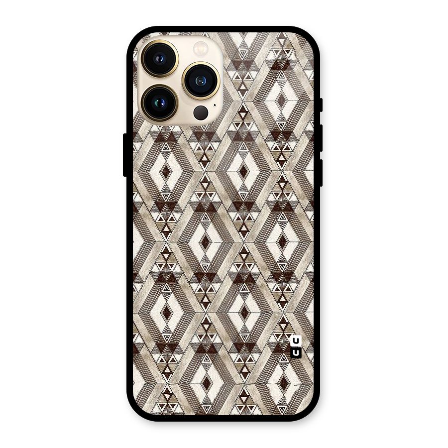 Brown Abstract Design Glass Back Case for iPhone 13 Pro Max