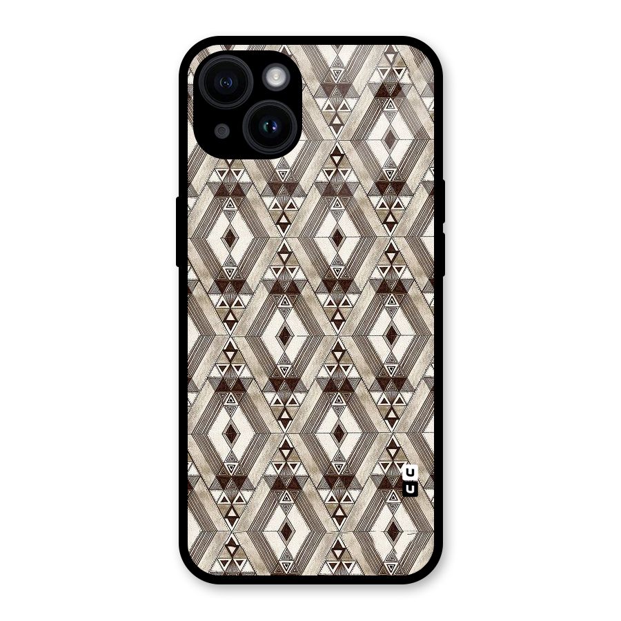 Brown Abstract Design Glass Back Case for iPhone 14