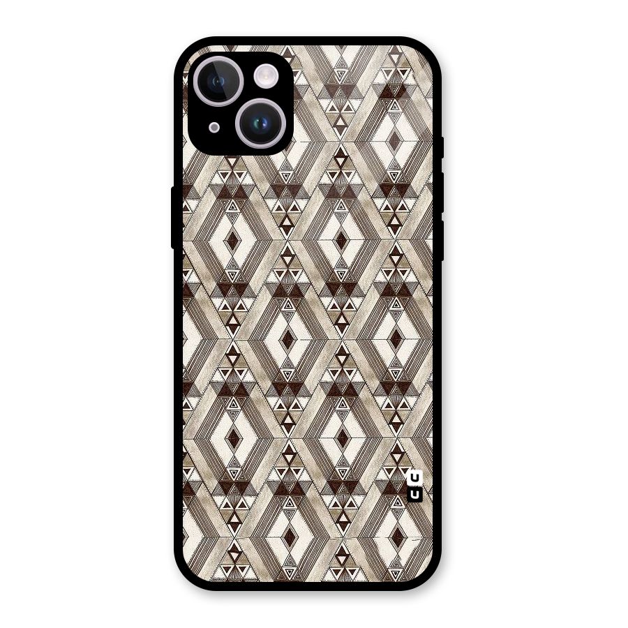Brown Abstract Design Glass Back Case for iPhone 14 Plus