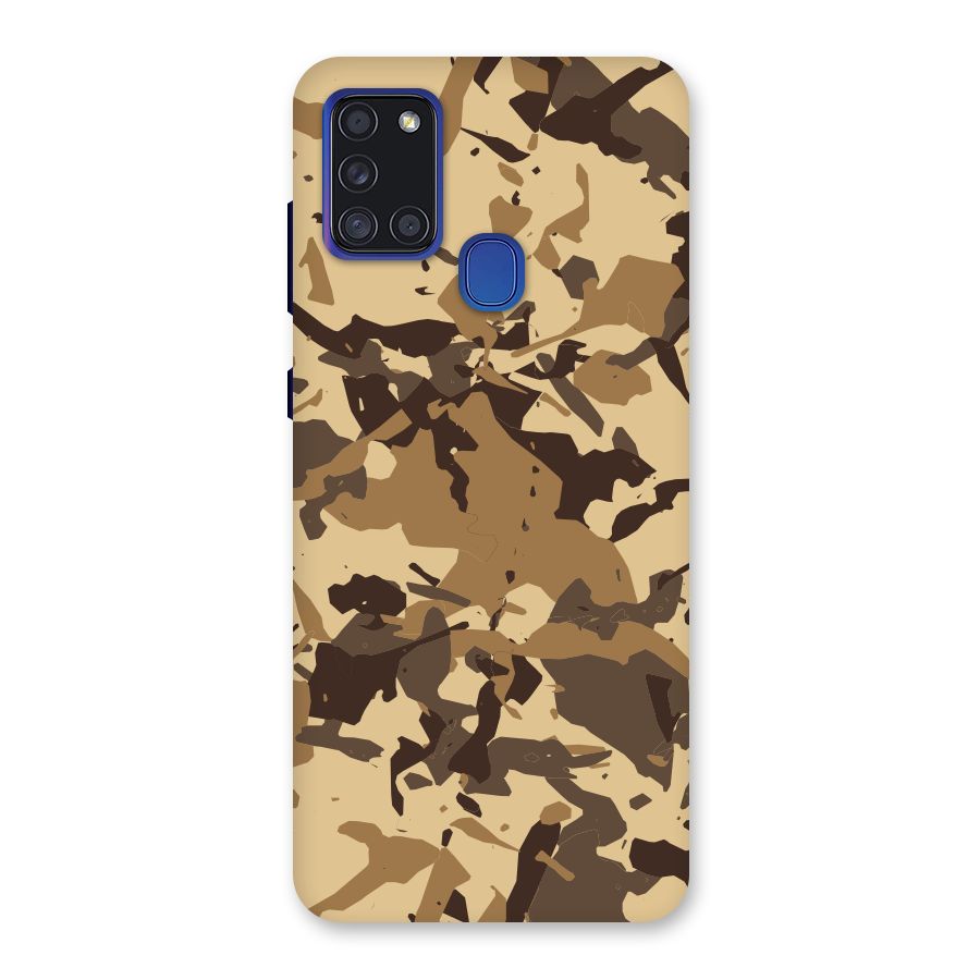 Brown Camouflage Army Back Case for Galaxy A21s