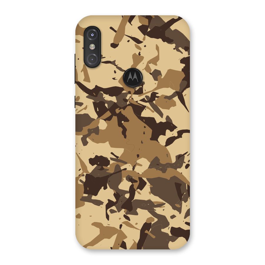 Brown Camouflage Army Back Case for Motorola One Power