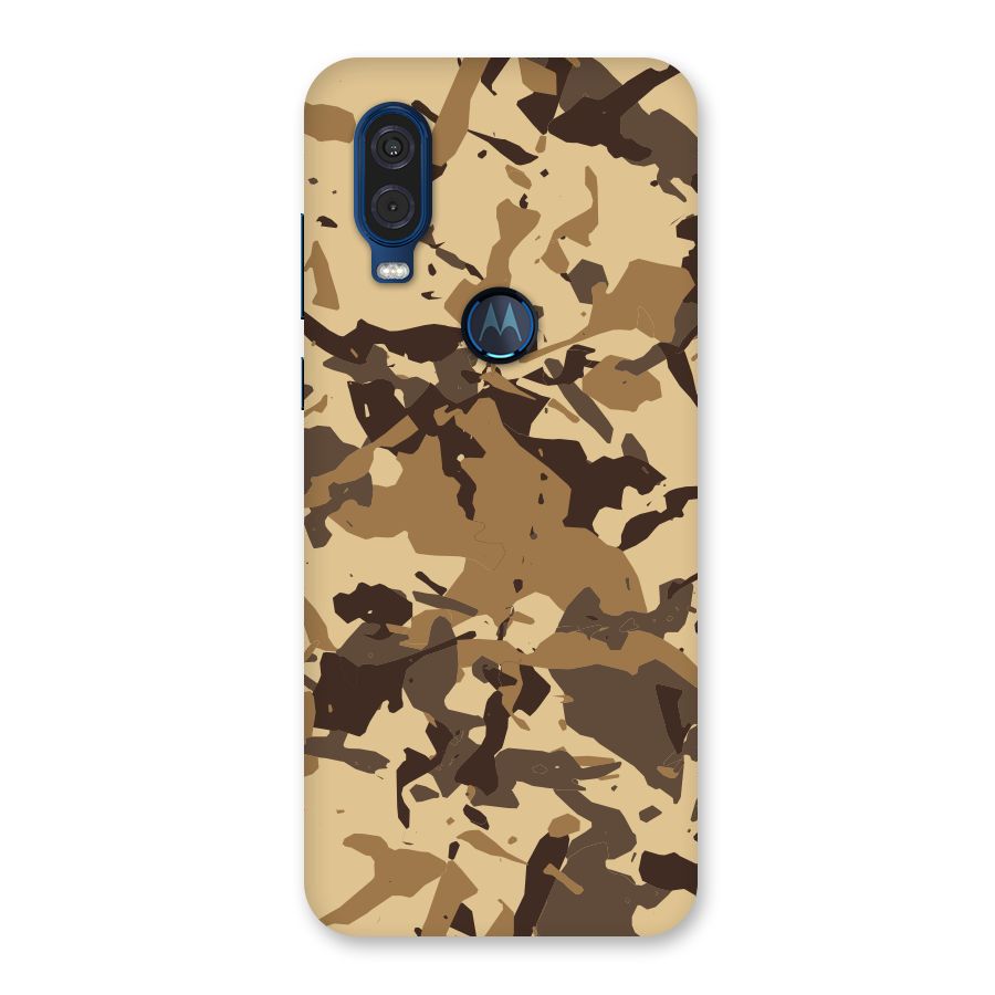 Brown Camouflage Army Back Case for Motorola One Vision