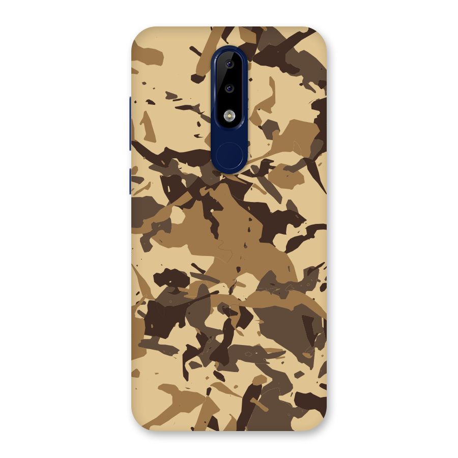 Brown Camouflage Army Back Case for Nokia 5.1 Plus