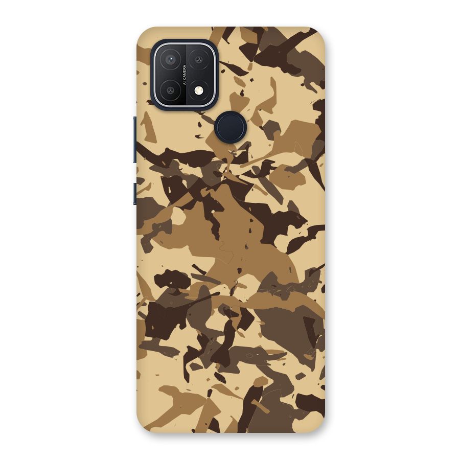 Brown Camouflage Army Back Case for Oppo A15s
