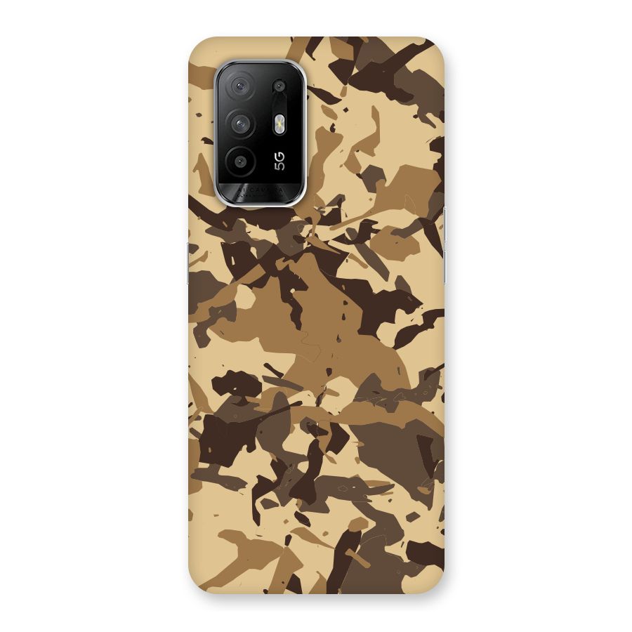 Brown Camouflage Army Back Case for Oppo F19 Pro Plus 5G