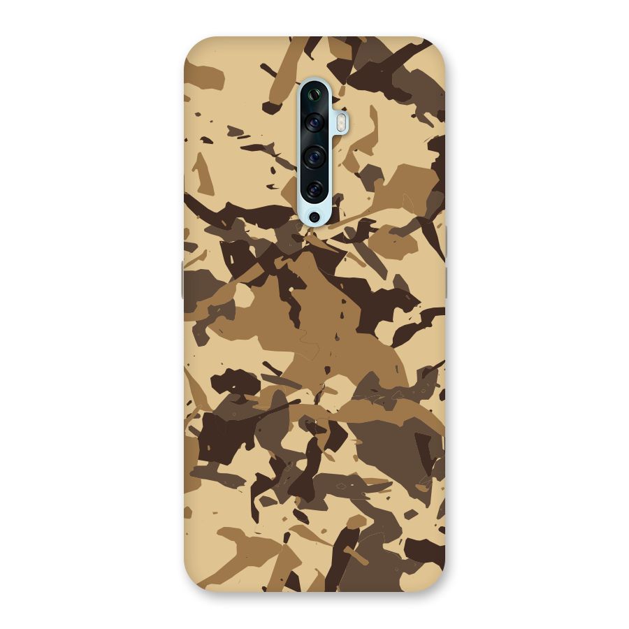 Brown Camouflage Army Back Case for Oppo Reno2 F