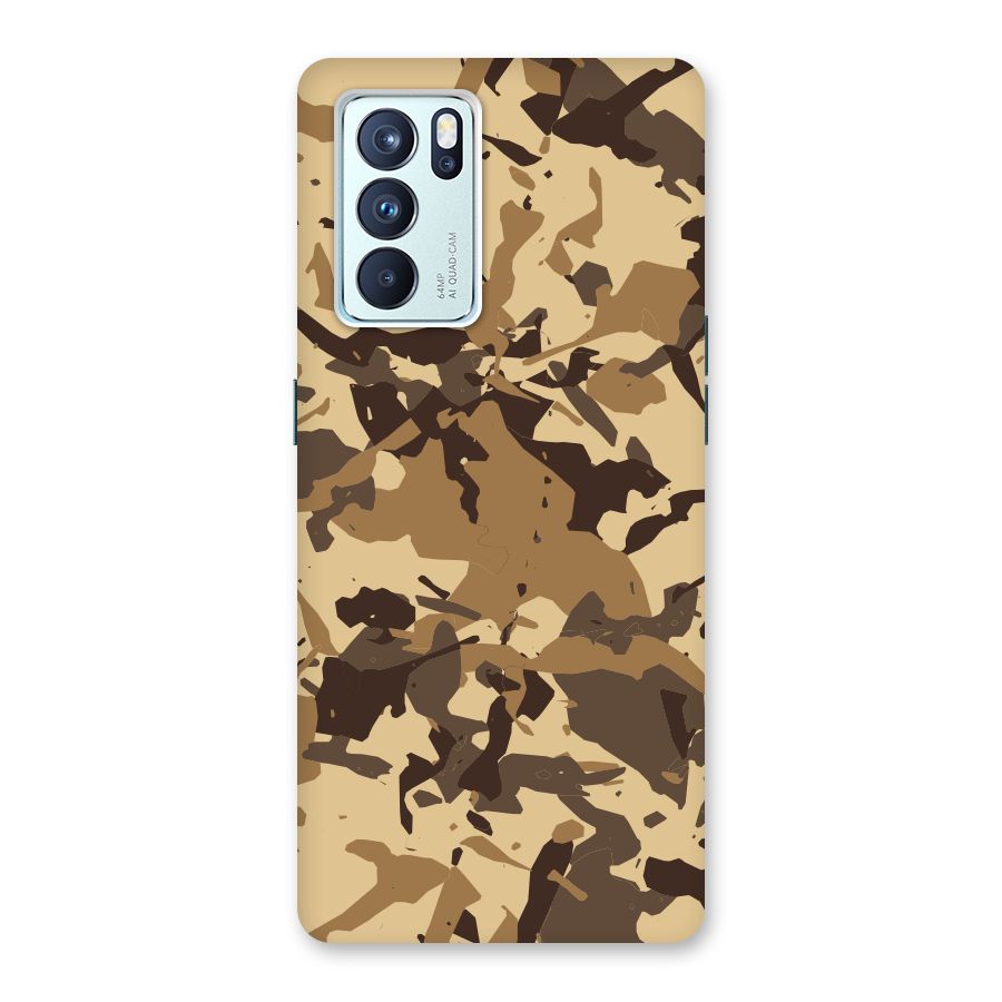 Brown Camouflage Army Back Case for Oppo Reno6 Pro 5G