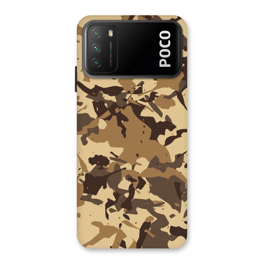 Brown Camouflage Army Back Case for Poco M3