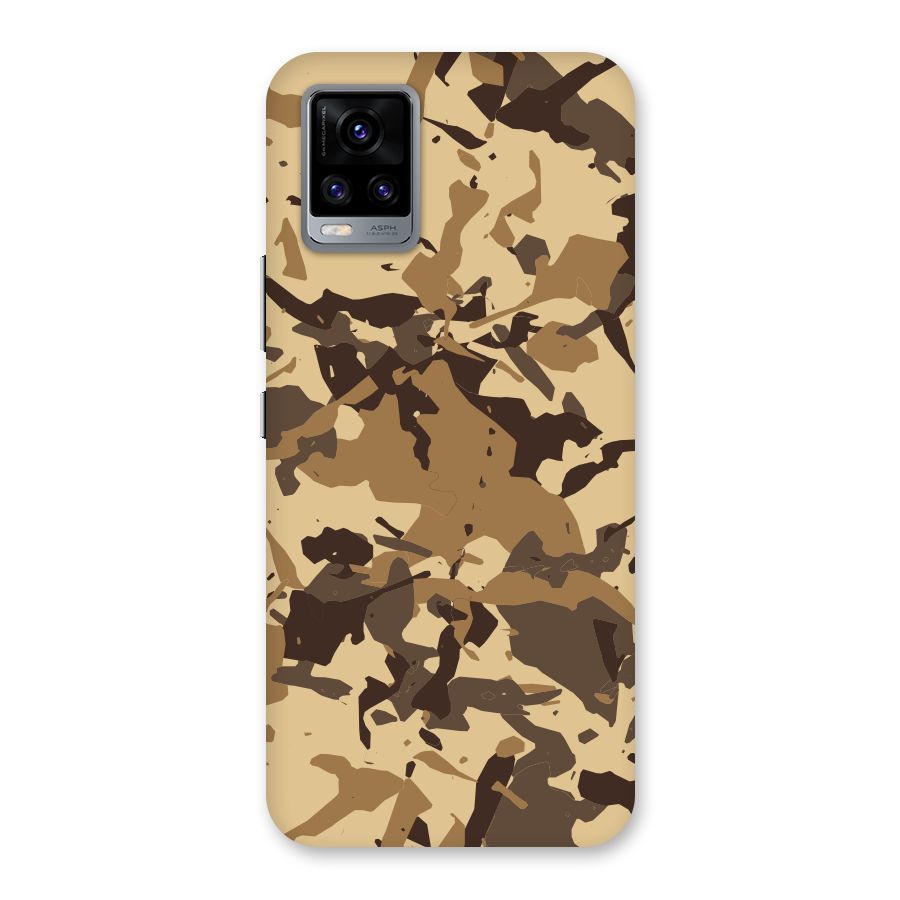 Brown Camouflage Army Back Case for Vivo V20