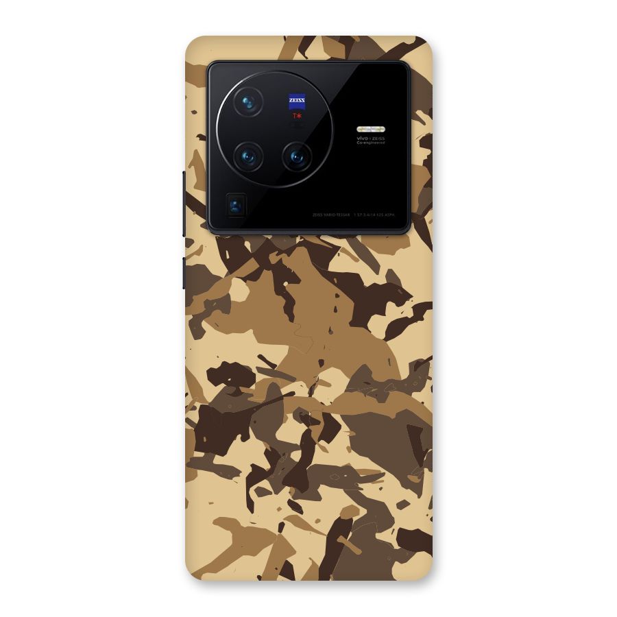 Brown Camouflage Army Back Case for Vivo X80 Pro