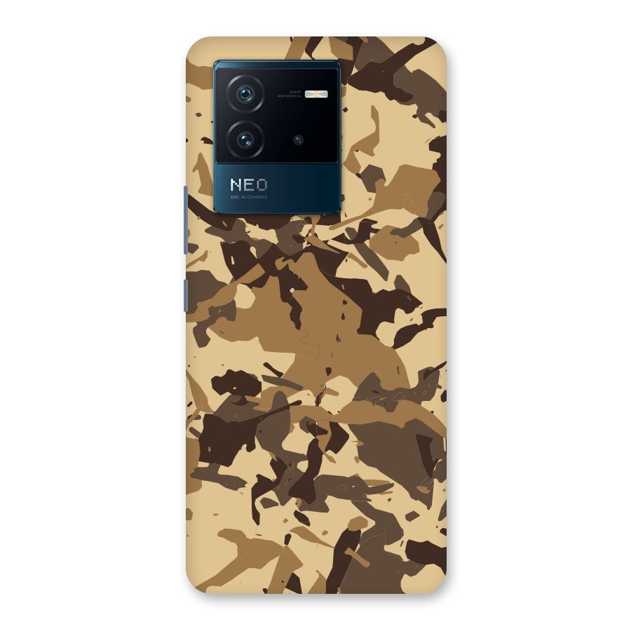 Brown Camouflage Army Back Case for Vivo iQOO Neo 6 5G