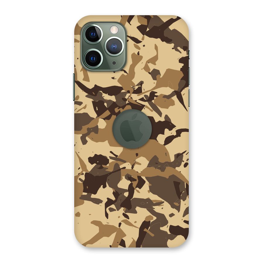 Brown Camouflage Army Back Case for iPhone 11 Pro Logo  Cut