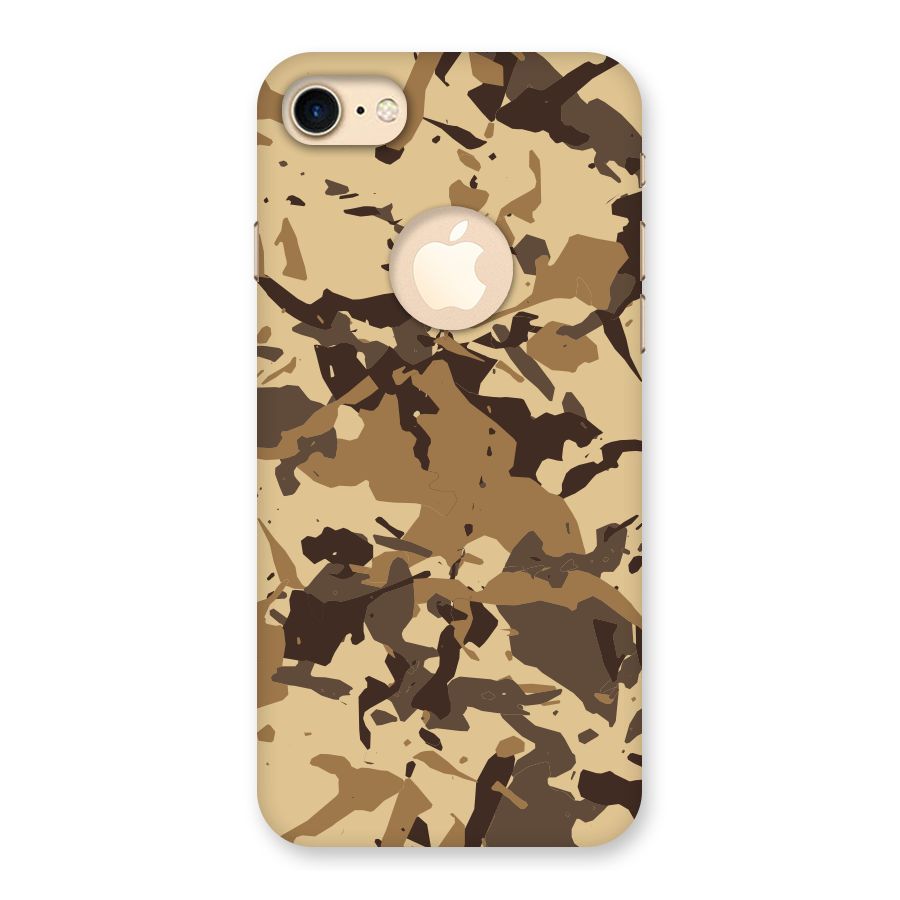 Brown Camouflage Army Back Case for iPhone 7 Logo Cut