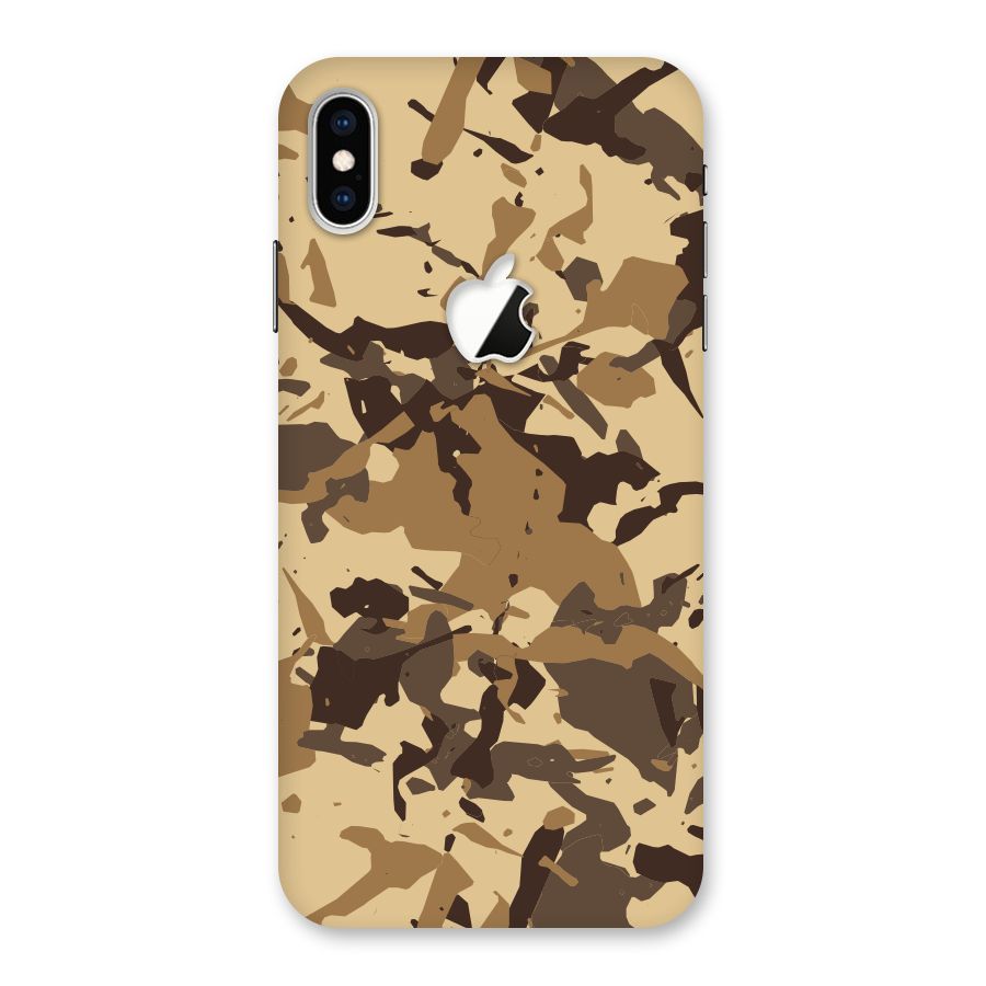 Brown Camouflage Army Back Case for iPhone XS Max Apple Cut