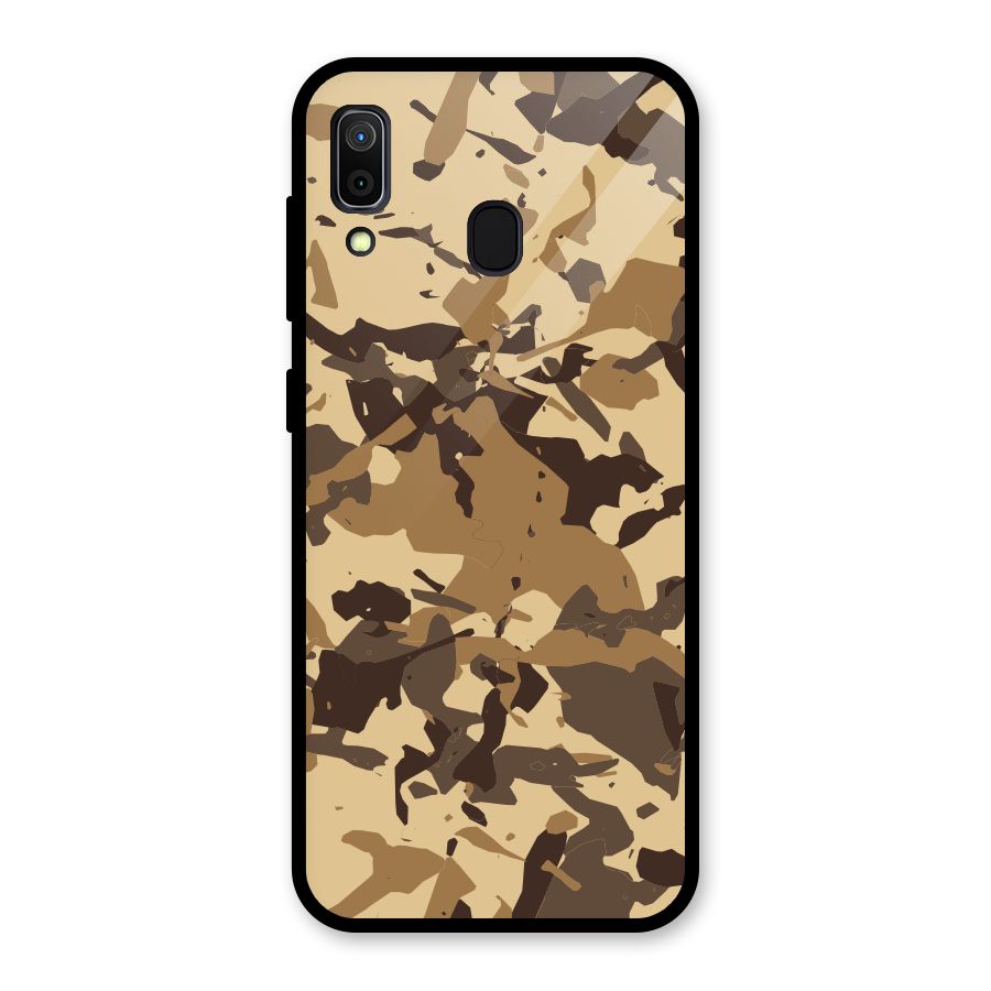 Brown Camouflage Army Glass Back Case for Galaxy A30