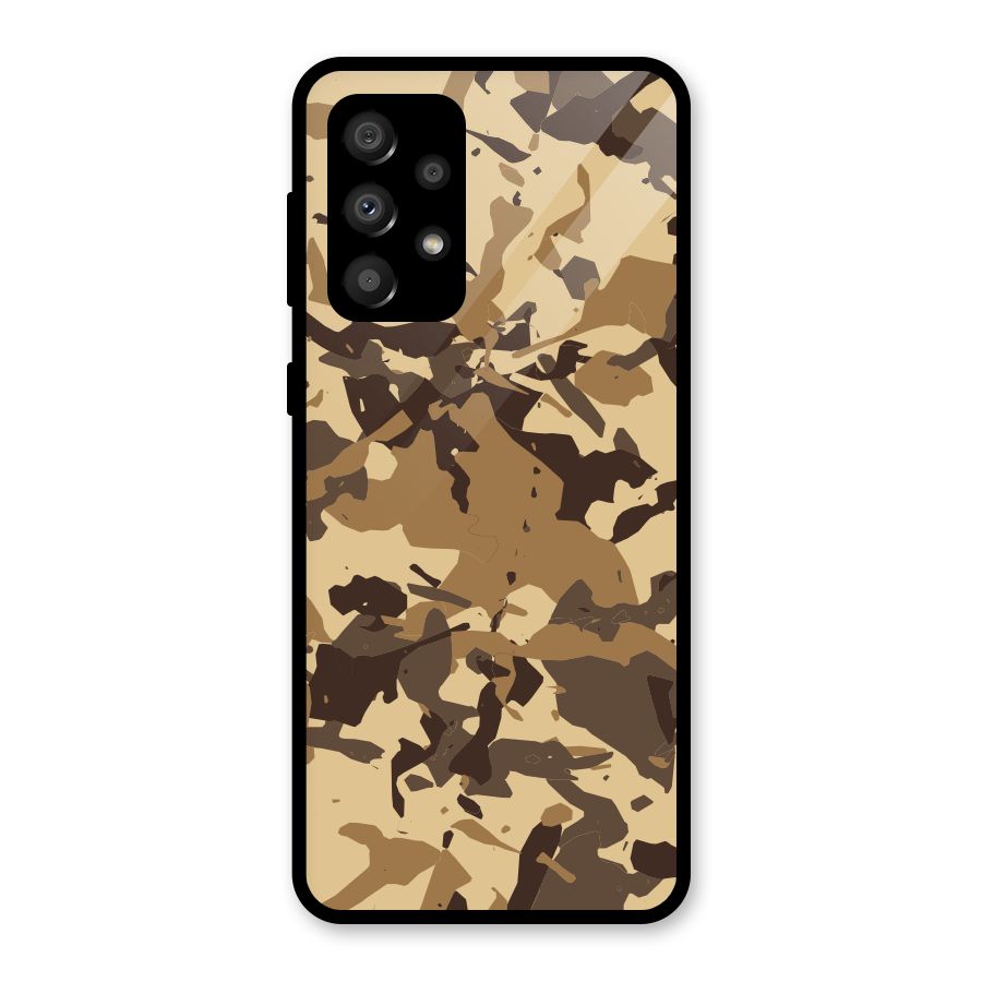 Brown Camouflage Army Glass Back Case for Galaxy A32