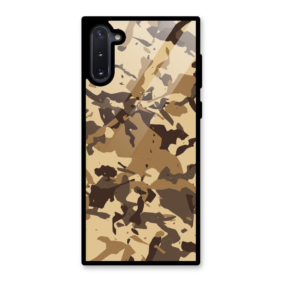 Brown Camouflage Army Glass Back Case for Galaxy Note 10