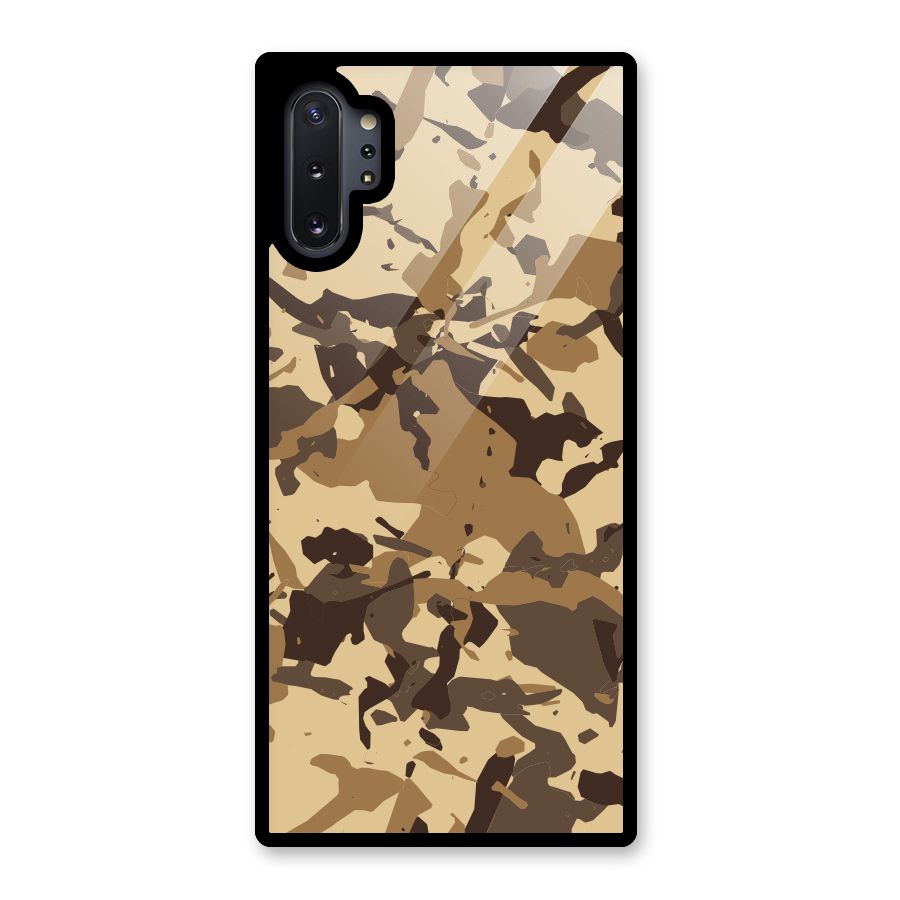 Brown Camouflage Army Glass Back Case for Galaxy Note 10 Plus