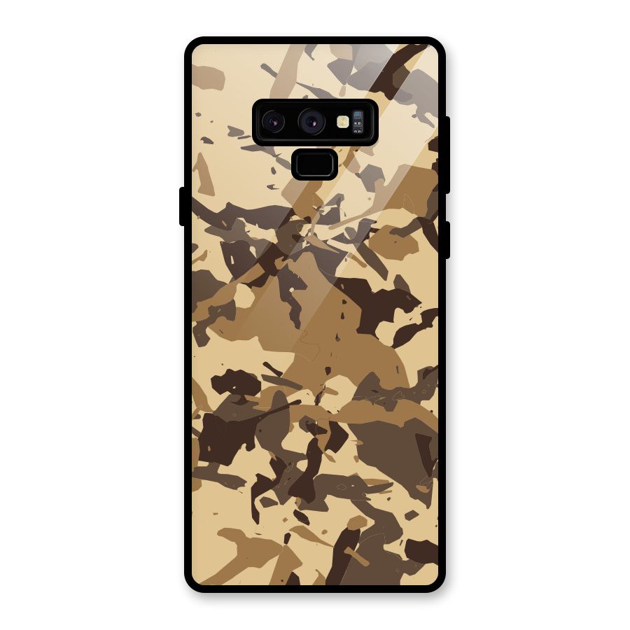 Brown Camouflage Army Glass Back Case for Galaxy Note 9