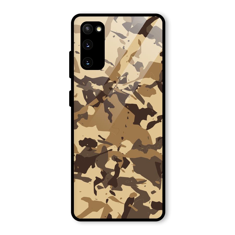 Brown Camouflage Army Glass Back Case for Galaxy S20 FE 5G