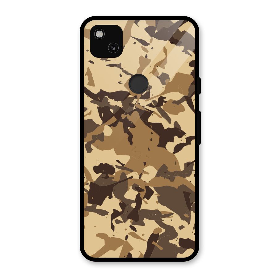 Brown Camouflage Army Glass Back Case for Google Pixel 4a