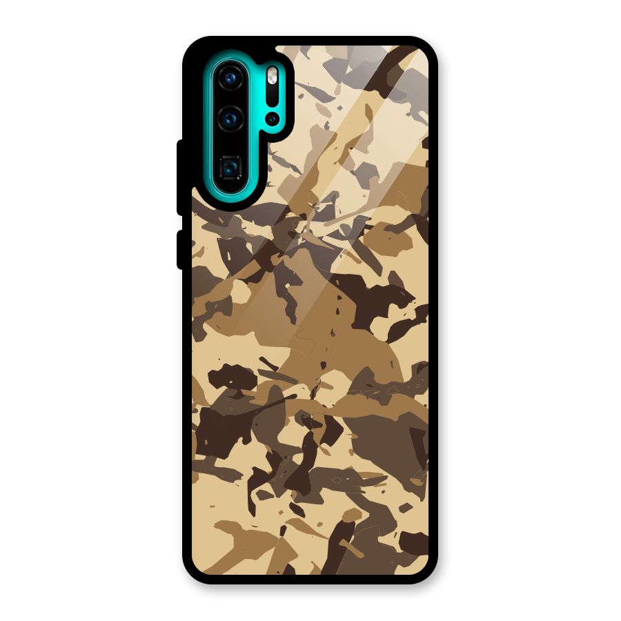Brown Camouflage Army Glass Back Case for Huawei P30 Pro