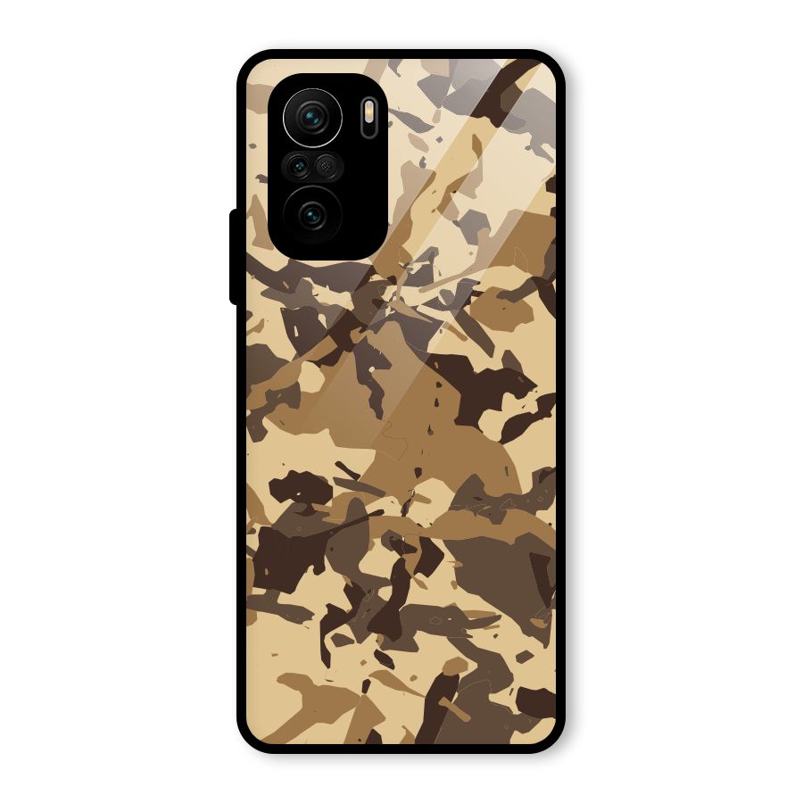 Brown Camouflage Army Glass Back Case for Mi 11x