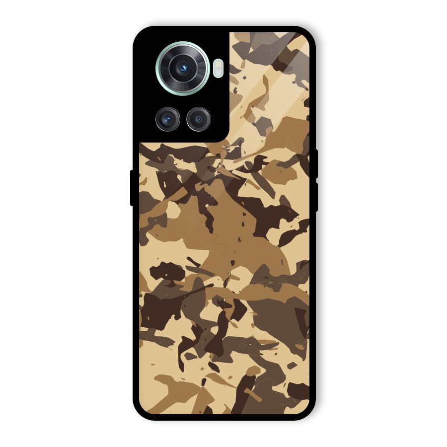 Brown Camouflage Army Glass Back Case for OnePlus 10R