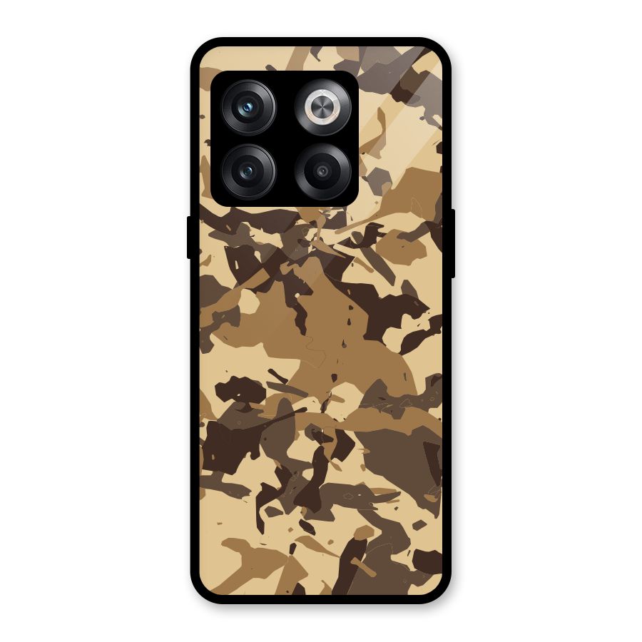 Brown Camouflage Army Glass Back Case for OnePlus 10T