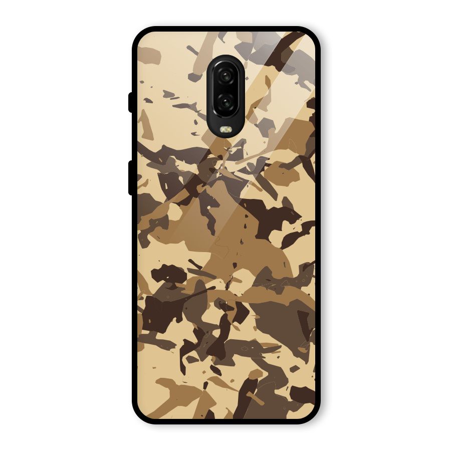 Brown Camouflage Army Glass Back Case for OnePlus 6T