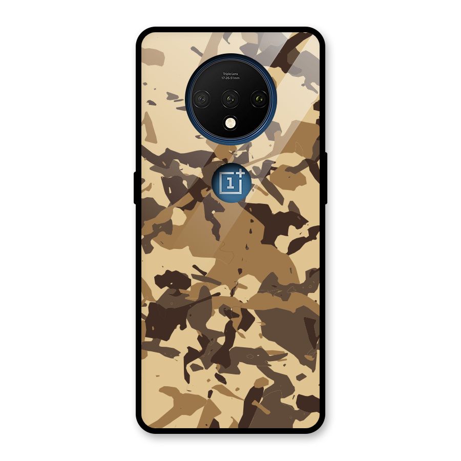 Brown Camouflage Army Glass Back Case for OnePlus 7T