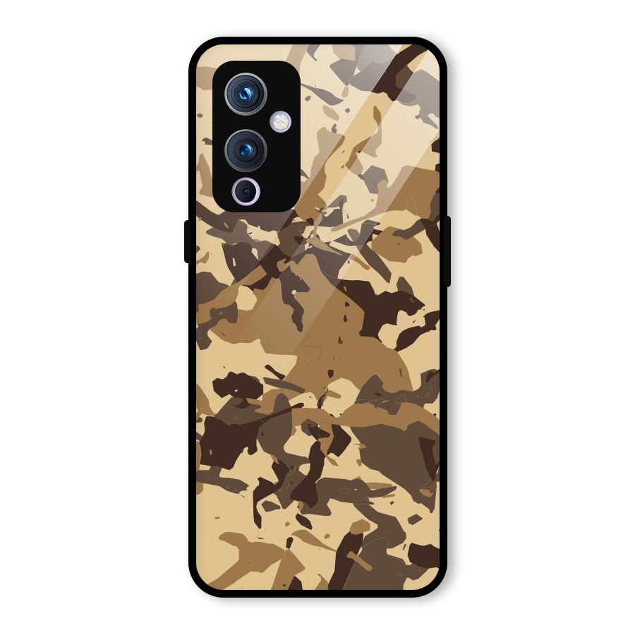 Brown Camouflage Army Glass Back Case for OnePlus 9