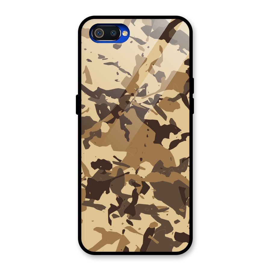 Brown Camouflage Army Glass Back Case for Realme C2