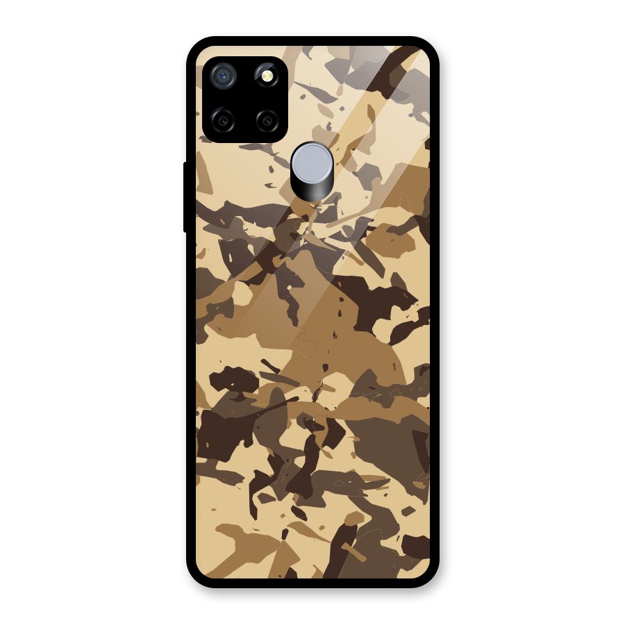 Brown Camouflage Army Glass Back Case for Realme Narzo 20