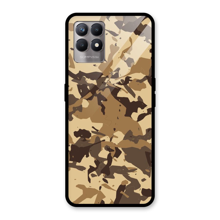 Brown Camouflage Army Glass Back Case for Realme Narzo 50