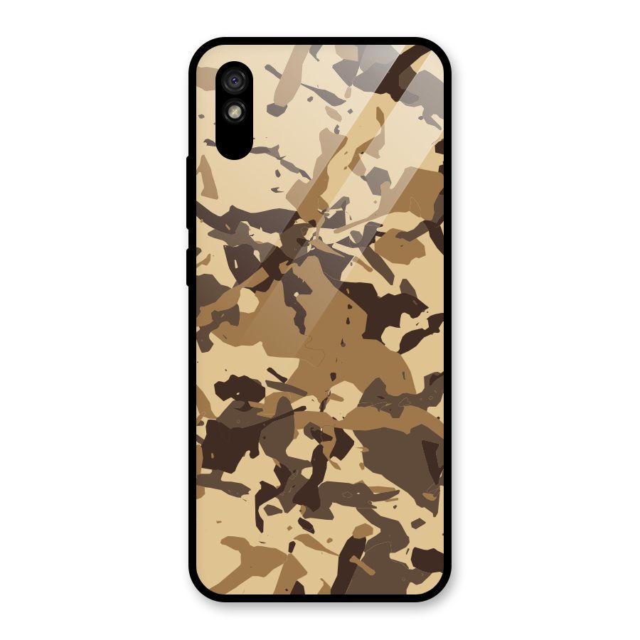Brown Camouflage Army Glass Back Case for Redmi 9i