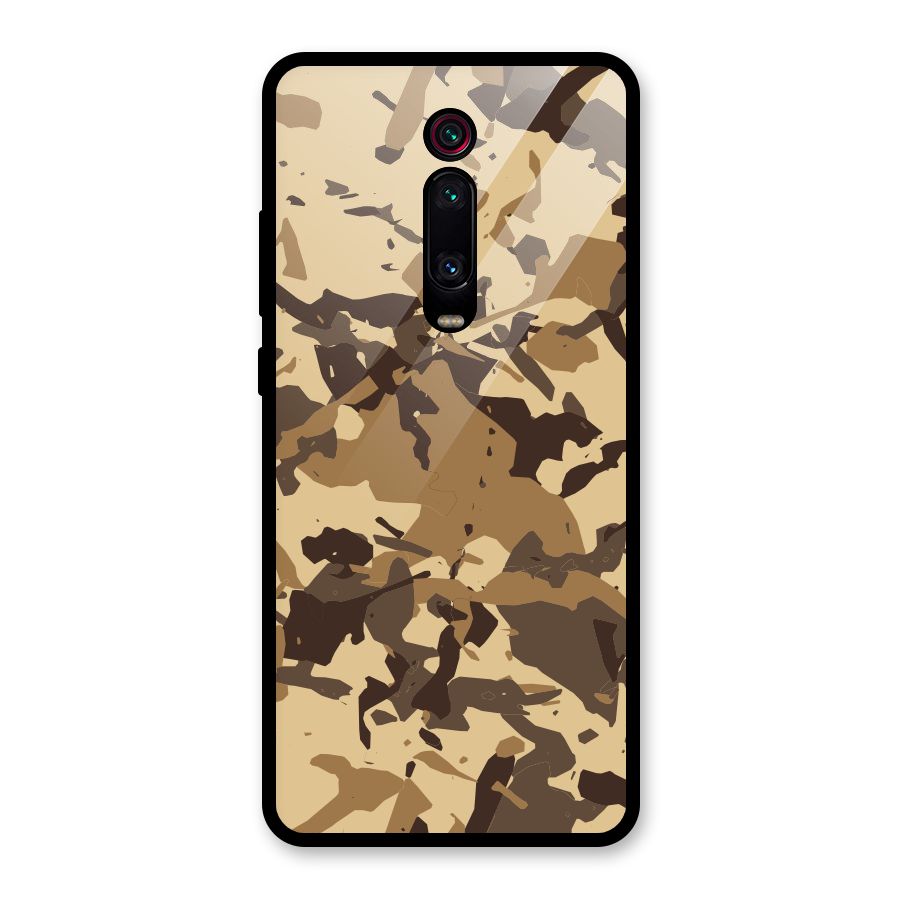 Brown Camouflage Army Glass Back Case for Redmi K20 Pro
