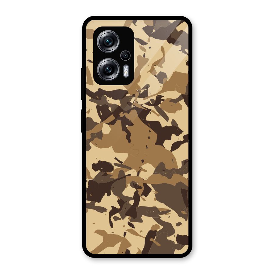 Brown Camouflage Army Glass Back Case for Redmi K50i