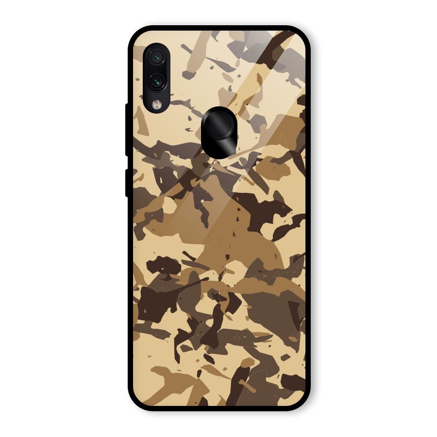 Brown Camouflage Army Glass Back Case for Redmi Note 7 Pro