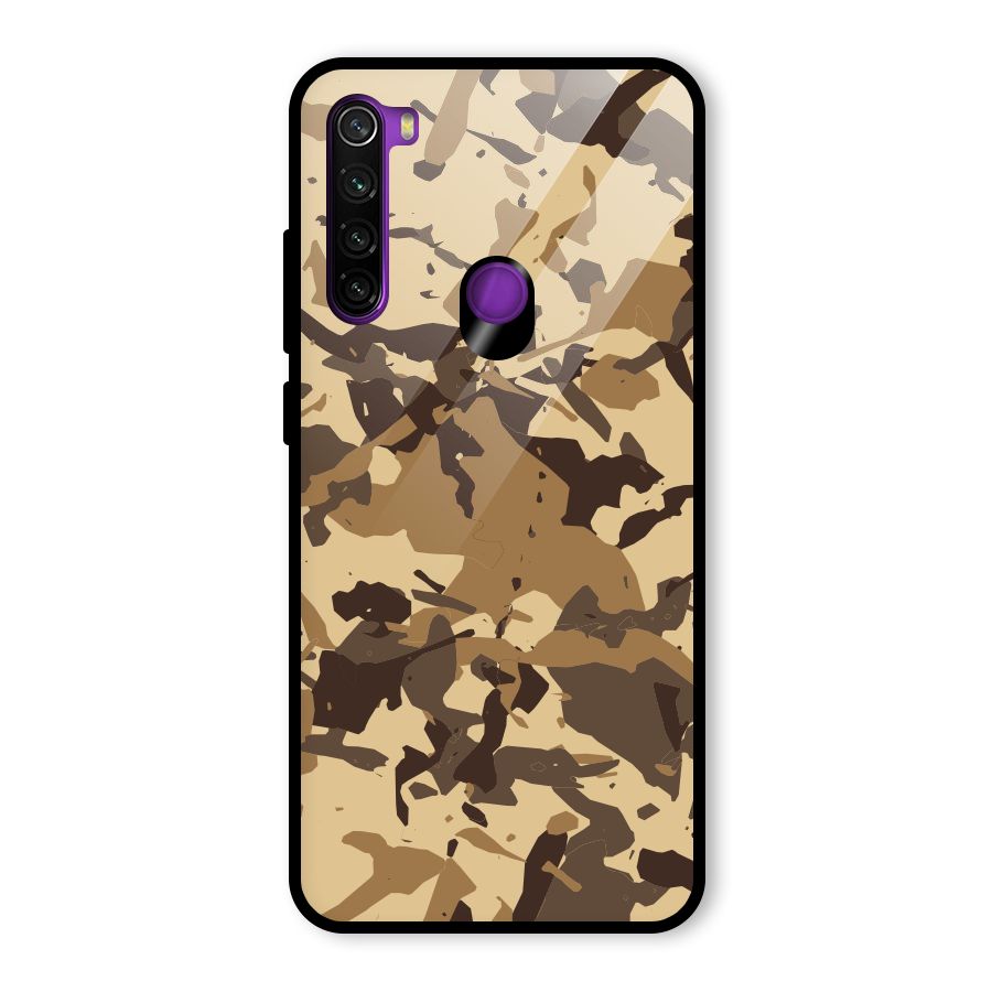 Brown Camouflage Army Glass Back Case for Redmi Note 8