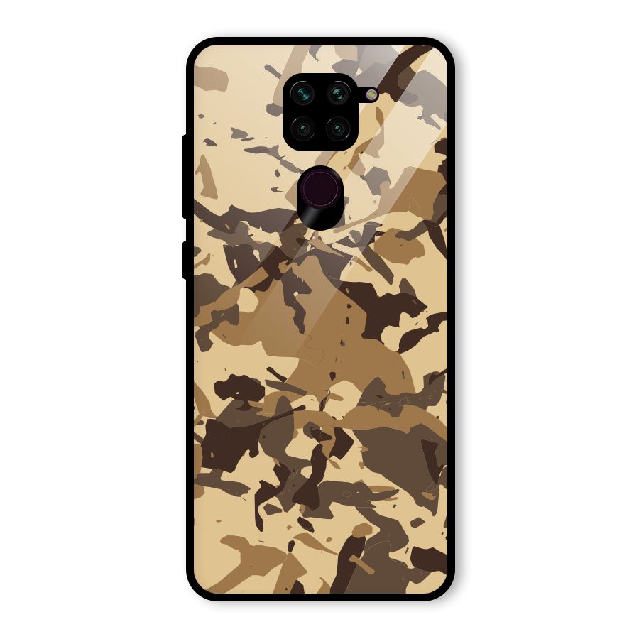 Brown Camouflage Army Glass Back Case for Redmi Note 9