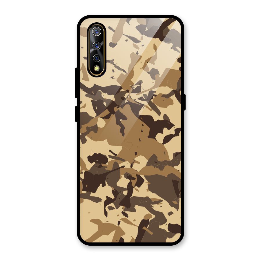 Brown Camouflage Army Glass Back Case for Vivo S1