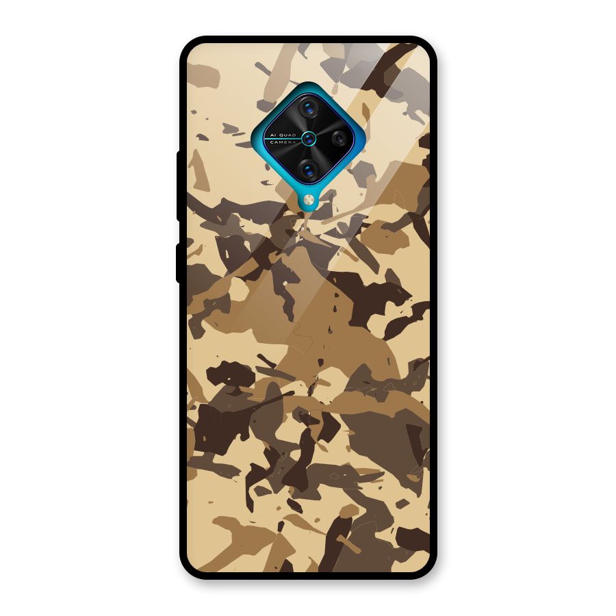 Brown Camouflage Army Glass Back Case for Vivo S1 Pro