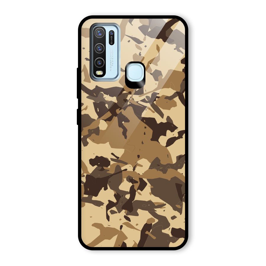 Brown Camouflage Army Glass Back Case for Vivo Y50