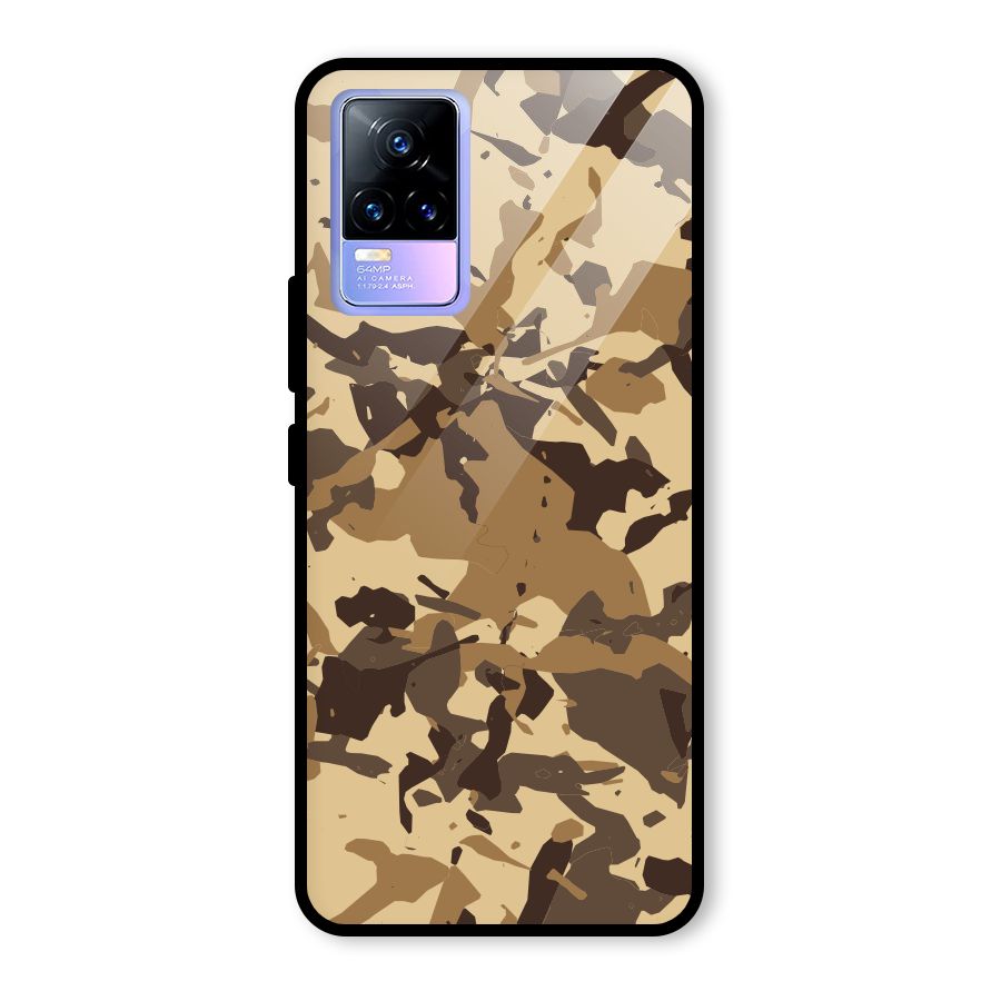 Brown Camouflage Army Glass Back Case for Vivo Y73