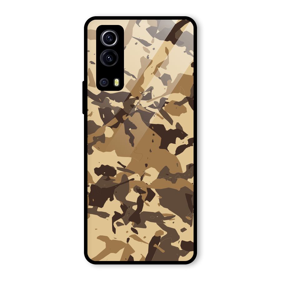 Brown Camouflage Army Glass Back Case for Vivo iQOO Z3